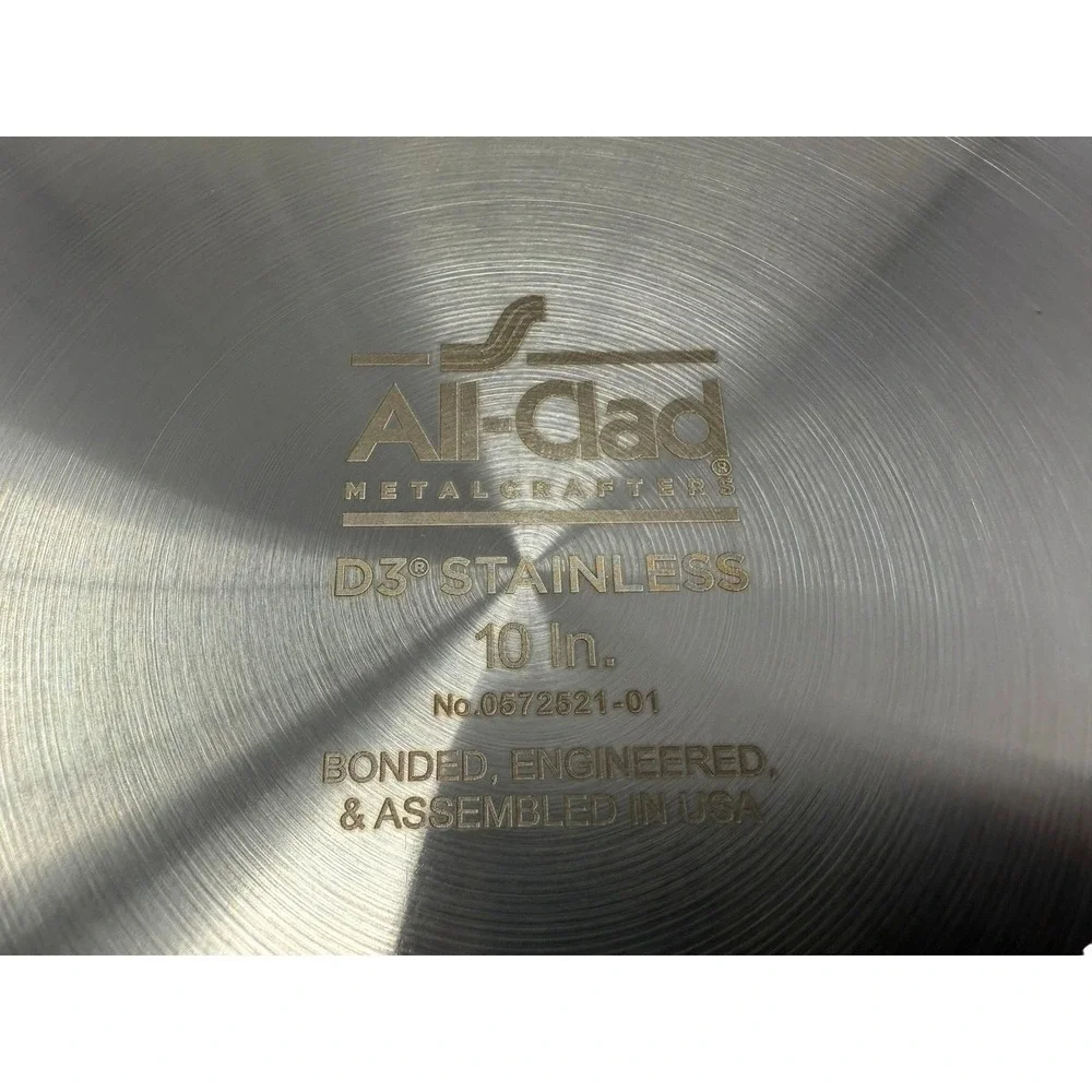 All-Clad D3 Stainless Steel 10-inch Fry Pan Skillet Induction USA 0572521-01